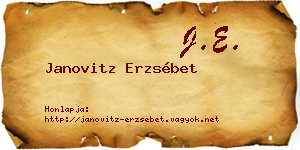 Janovitz Erzsébet névjegykártya