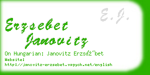 erzsebet janovitz business card